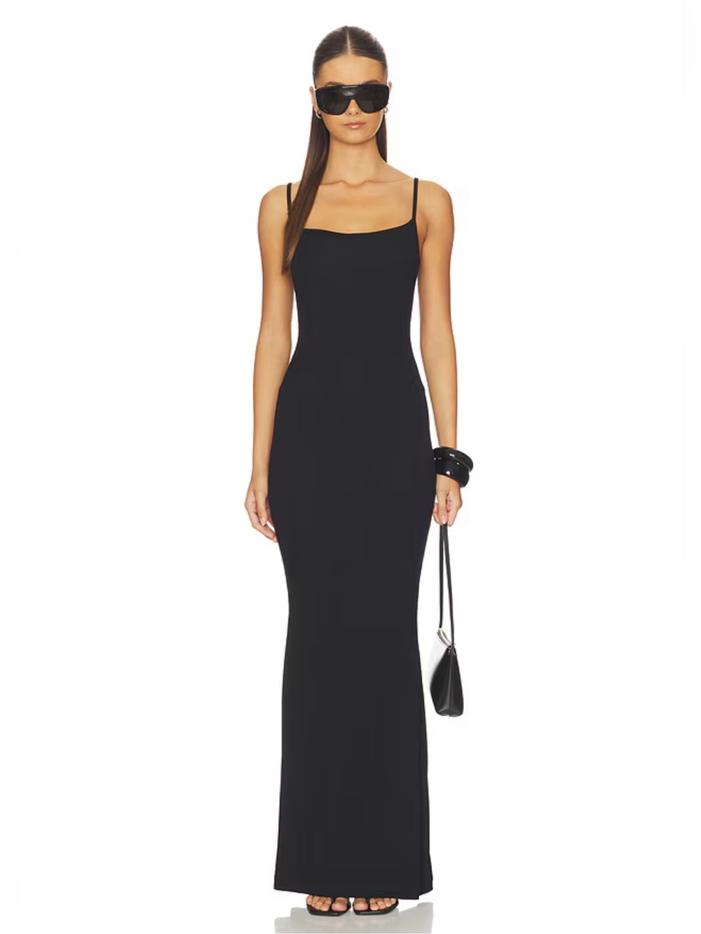 SKIMS Soft Lounge Long Slip Dress Onyx Black Size XS